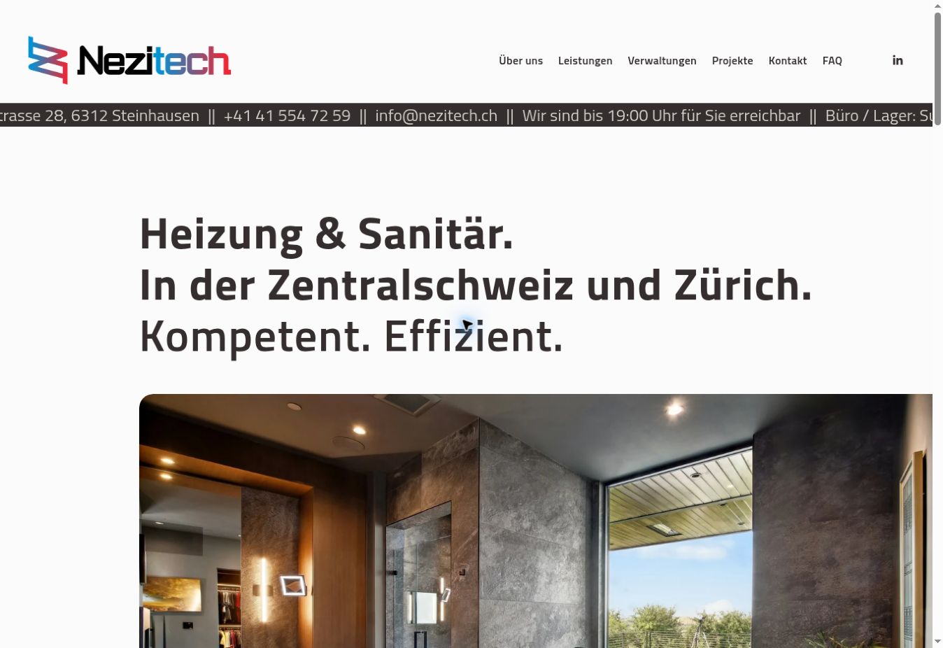 Screenshot der Website Nezitech GmbH